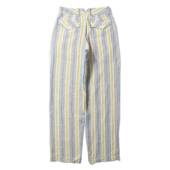 Nicholas Daley Linen Striped Trousers in Blue/Mustard, NWT, Size 34 - Picture 3 of 10